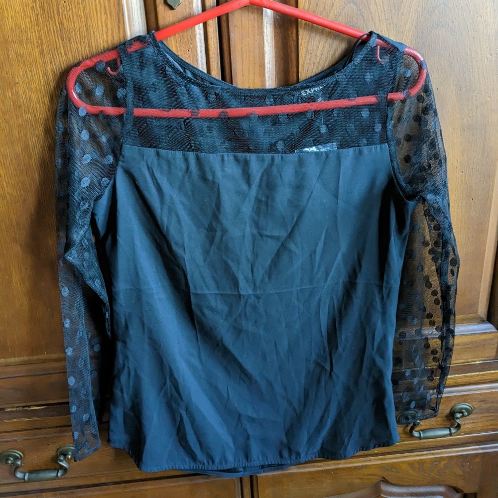 Express mesh sleeve blouse